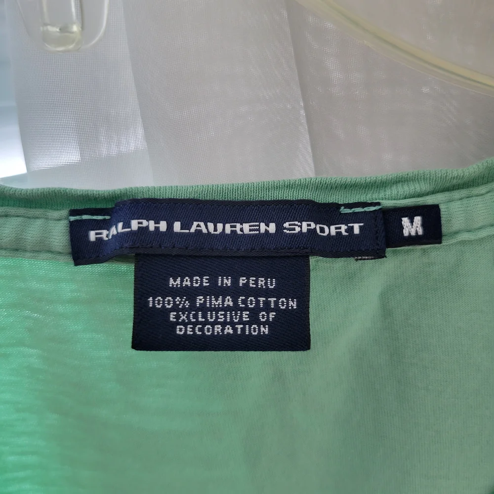 Polo by Ralph Lauren Women's Green V-Neck T-Shirt - Picture 2 of 4